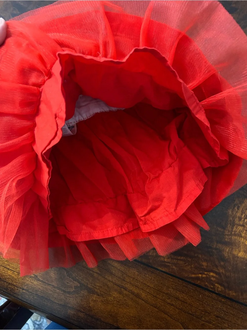 OshKosh B'gosh Red Corduroy Tulle Skirtall 24M Overall Dress